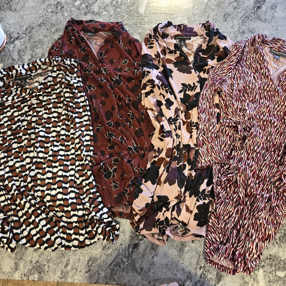 Set Of 4 Medium A Pea In The Pod Maternity Blouse… - image 4